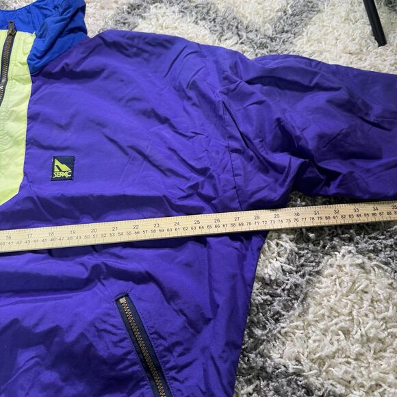 Serac Mens L 1/4 Zip Anorak Jacket Y2K 90s Colorblock Ski Snow Vtg Nylon - Picture 4 of 9